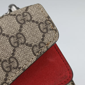 Pre-owned Gucci Dionysus beige×red PVC coated canvas × suede 421970 shoulderbag | stylenewstar