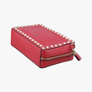 Pre-owned Valentino Rockstud Red Leather shoulderbag | stylenewstar