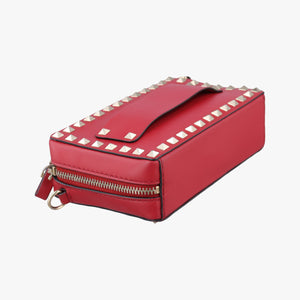 Pre-owned Valentino Rockstud Red Leather shoulderbag | stylenewstar