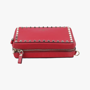 Pre-owned Valentino Rockstud Red Leather shoulderbag | stylenewstar