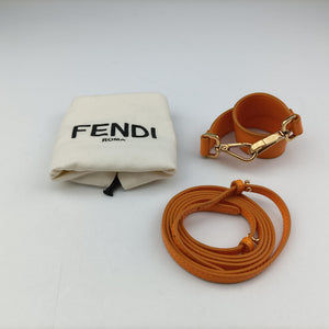 Pre-owned Fendi Mon Tresor Mini Bucket Orange mesh×Calf Leather 8BS010 shoulderbag | stylenewstar