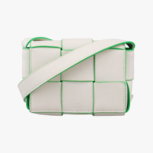 Vintage Bottega Veneta candy cassette White×green Leather shoulderbag | stylenewstar
