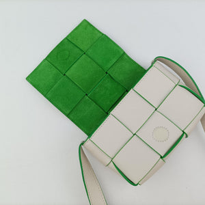Vintage Bottega Veneta candy cassette White×green Leather shoulderbag | stylenewstar
