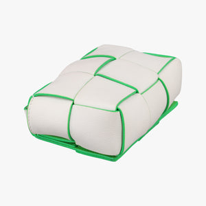 Vintage Bottega Veneta candy cassette White×green Leather shoulderbag | stylenewstar