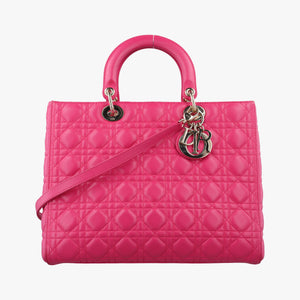 Pre-owned Christian Dior Lady Dior Rose lambskin shoulderbag | stylenewstar
