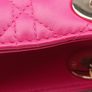 Pre-owned Christian Dior Lady Dior Rose lambskin shoulderbag | stylenewstar