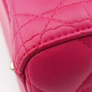 Pre-owned Christian Dior Lady Dior Rose lambskin shoulderbag | stylenewstar