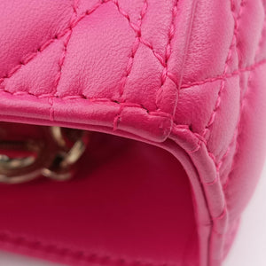 Pre-owned Christian Dior Lady Dior Rose lambskin shoulderbag | stylenewstar