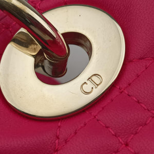 Pre-owned Christian Dior Lady Dior Rose lambskin shoulderbag | stylenewstar