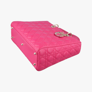 Pre-owned Christian Dior Lady Dior Rose lambskin shoulderbag | stylenewstar