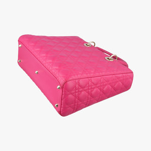 Pre-owned Christian Dior Lady Dior Rose lambskin shoulderbag | stylenewstar