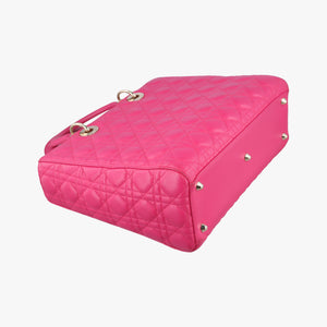Pre-owned Christian Dior Lady Dior Rose lambskin shoulderbag | stylenewstar
