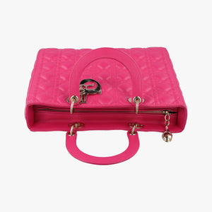 Pre-owned Christian Dior Lady Dior Rose lambskin shoulderbag | stylenewstar
