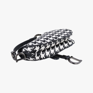 Secondhand Christian Dior Saddle White × Black Jacquard shoulderbag | stylenewstar