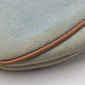 Pre-owned Christian Dior Miss Diorella Saddle Bag Blue Denim × Leather shoulderbag | stylenewstar