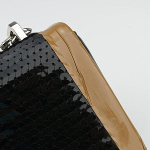 Secondhand Burberry TB structured Black × Brown Leather × Sequins shoulderbag | stylenewstar