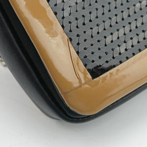 Secondhand Burberry TB structured Black × Brown Leather × Sequins shoulderbag | stylenewstar