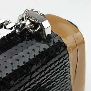 Secondhand Burberry TB structured Black × Brown Leather × Sequins shoulderbag | stylenewstar