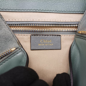 Pre-owned Chloe FAYE mini Blue Suede × leather backpack/rucksack | stylenewstar
