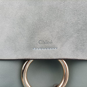 Pre-owned Chloe FAYE mini Blue Suede × leather backpack/rucksack | stylenewstar