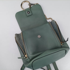 Pre-owned Chloe FAYE mini Blue Suede × leather backpack/rucksack | stylenewstar