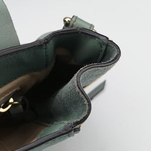 Pre-owned Chloe FAYE mini Blue Suede × leather backpack/rucksack | stylenewstar