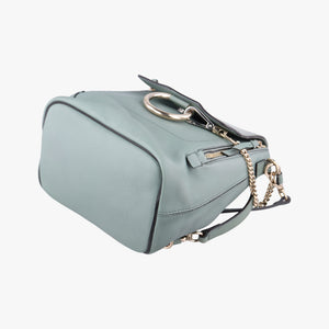 Pre-owned Chloe FAYE mini Blue Suede × leather backpack/rucksack | stylenewstar