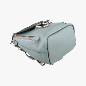 Pre-owned Chloe FAYE mini Blue Suede × leather backpack/rucksack | stylenewstar