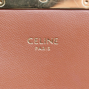 Pre-owned Celine Claude Triomphe Brown PVC coated canvas shoulderbag | stylenewstar