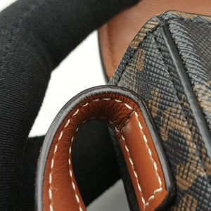 Pre-owned Celine Claude Triomphe Brown PVC coated canvas shoulderbag | stylenewstar