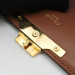 Pre-owned Celine Claude Triomphe Brown PVC coated canvas shoulderbag | stylenewstar