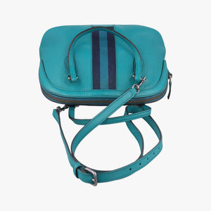 Pre-owned Gucci Web Dome Blue Leather 341504 shoulderbag | stylenewstar