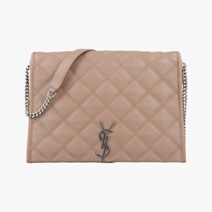 Pre-owned Yves Saint Laurent Paris Becky Camel Leather 579607 shoulderbag | stylenewstar