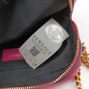 Pre-owned VERSACE La Medusa Camera Rose Leather shoulderbag | stylenewstar