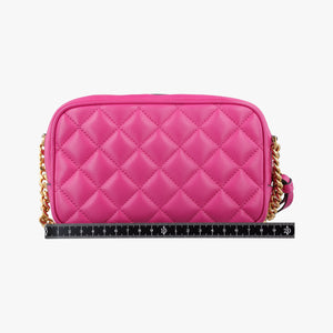 Pre-owned VERSACE La Medusa Camera Rose Leather shoulderbag | stylenewstar