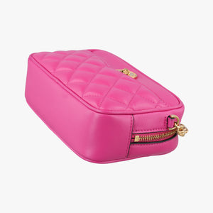 Pre-owned VERSACE La Medusa Camera Rose Leather shoulderbag | stylenewstar