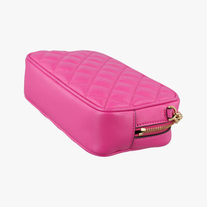 Pre-owned VERSACE La Medusa Camera Rose Leather shoulderbag | stylenewstar