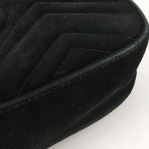 Vintage Gucci GG Marmont Black velour 446744 shoulderbag | stylenewstar