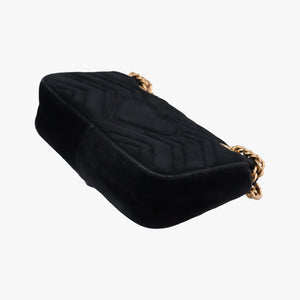 Vintage Gucci GG Marmont Black velour 446744 shoulderbag | stylenewstar