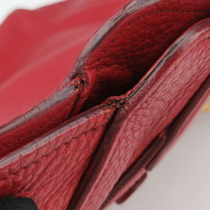 Secondhand Miu Miu Vitello Caribu Front Zip Pocket Tote Red Leather RN0908 handbag | stylenewstar