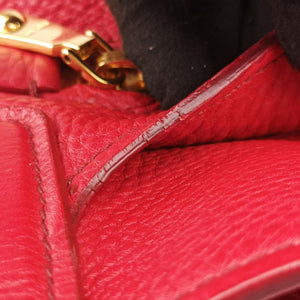 Secondhand Miu Miu Vitello Caribu Front Zip Pocket Tote Red Leather RN0908 handbag | stylenewstar