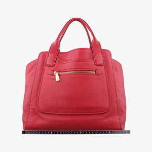Secondhand Miu Miu Vitello Caribu Front Zip Pocket Tote Red Leather RN0908 handbag | stylenewstar