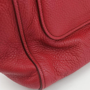 Secondhand Miu Miu Vitello Caribu Front Zip Pocket Tote Red Leather RN0908 handbag | stylenewstar