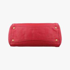Secondhand Miu Miu Vitello Caribu Front Zip Pocket Tote Red Leather RN0908 handbag | stylenewstar