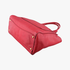 Secondhand Miu Miu Vitello Caribu Front Zip Pocket Tote Red Leather RN0908 handbag | stylenewstar