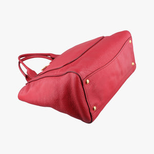 Secondhand Miu Miu Vitello Caribu Front Zip Pocket Tote Red Leather RN0908 handbag | stylenewstar