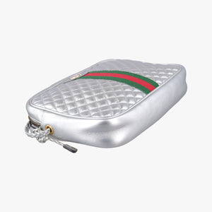 Secondhand Gucci GG Marmont Pochette Silver×Green×Red Leather 541051 shoulderbag | stylenewstar