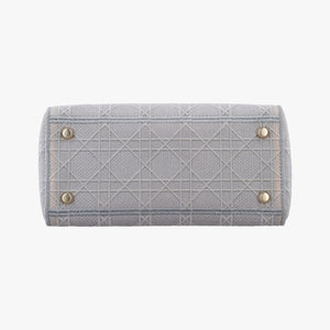Vintage Christian Dior Lady Dior D-lite Grey Jacquard shoulderbag | stylenewstar