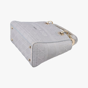 Vintage Christian Dior Lady Dior D-lite Grey Jacquard shoulderbag | stylenewstar