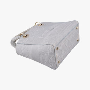 Vintage Christian Dior Lady Dior D-lite Grey Jacquard shoulderbag | stylenewstar
